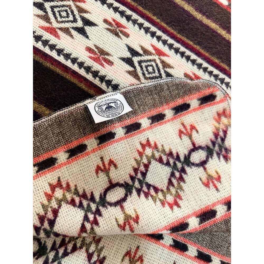 Little Amigos Traveler Blanket Alpaca Blend Brown South America Inca 86”X 80 - Picture 3 of 6